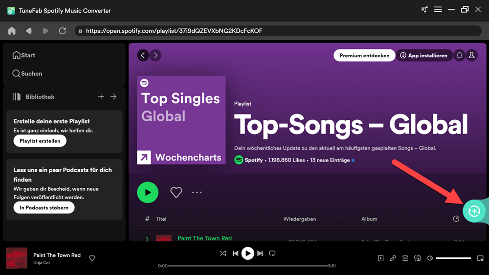 Spotify Playlist zum Konvertieren hinzufügen