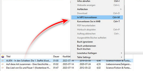 AAX in MP3 umwandeln mit OpenAudible