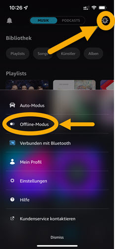 Amazo Music Offline-Modus aktivieren