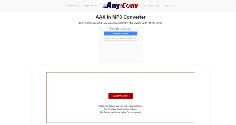 AnyConv AAX in MP3 Converter