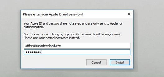 Apple ID und Passwort eingeben