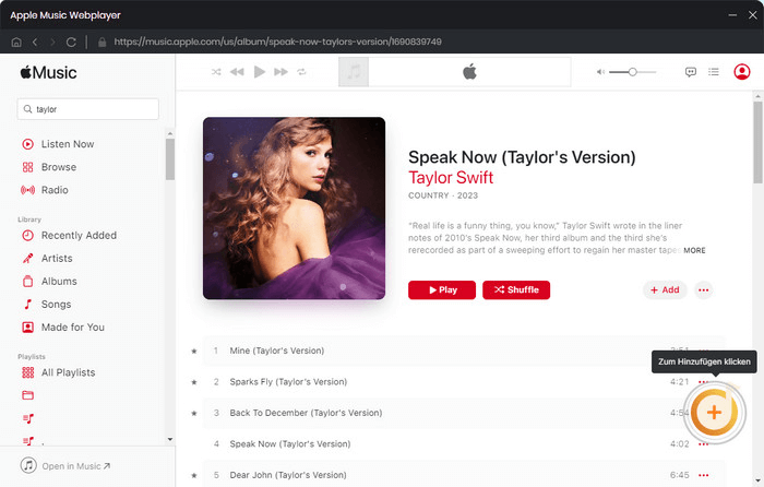 Apple Music Songs in Sidify importieren