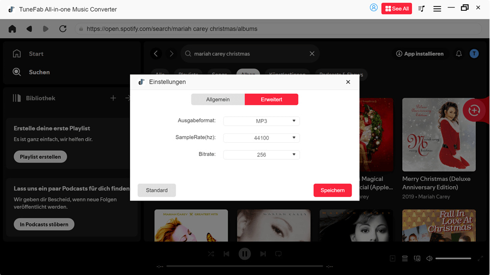 Audio Parameter einstellen