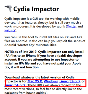 Cydia Impactor auf Ihrem Computer herunterladen