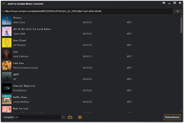 Hauptschnittstelle von AudFree Amazon Music Converter