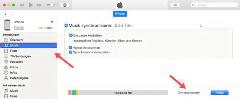 iPhone mit iTunes synchronisieren