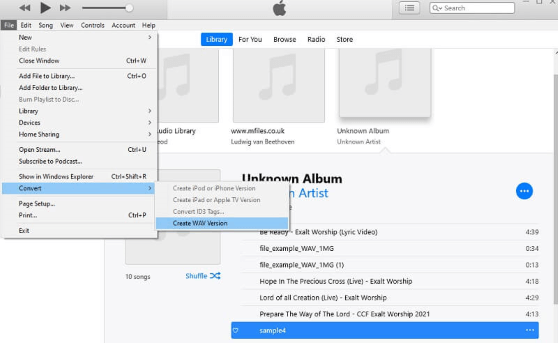 AAC-Dateien in WAV mithilfe von iTunes konvertieren