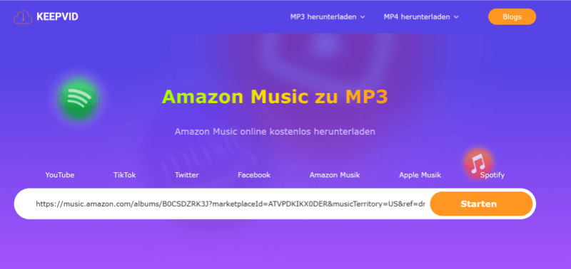 KeepVid Amazon Music Downloader