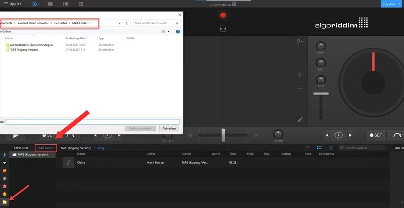 Music vom Windows auf Djay Pro importieren