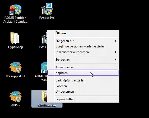 Musikdatei kopieren