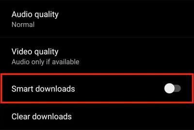 Smart downloads aktivieren