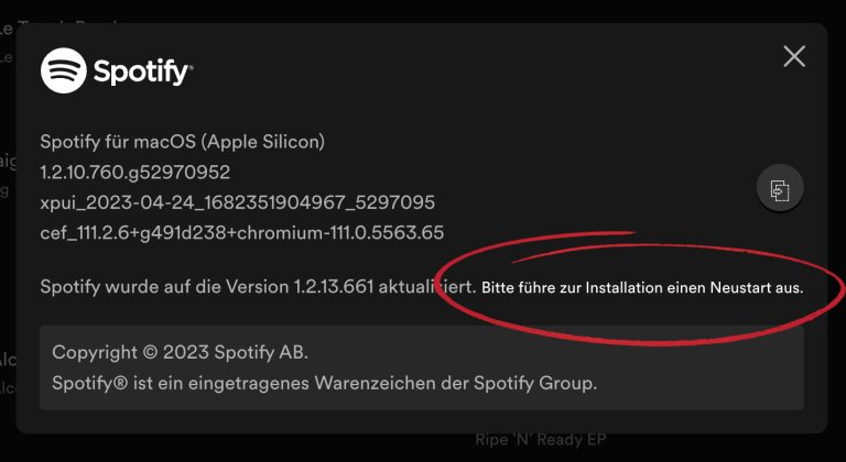 Spotify auf Mac aktualisieren