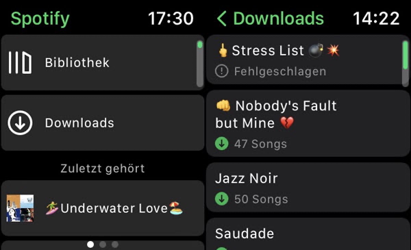 Spotify Musik auf Apple Watch herunterladen