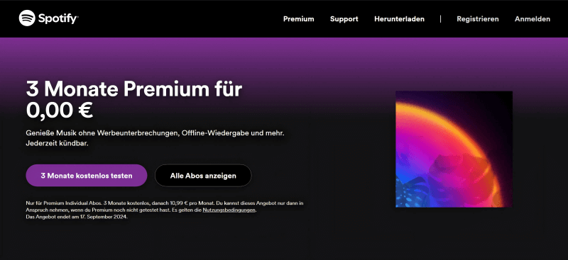 Spotify Premium Sonderangebote