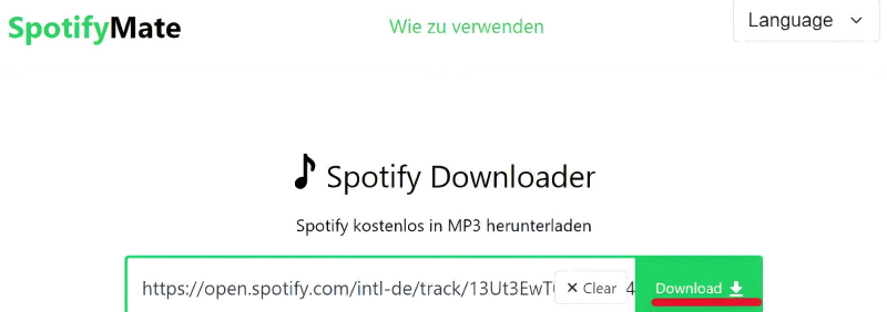 Download von Spotify-Songs starten