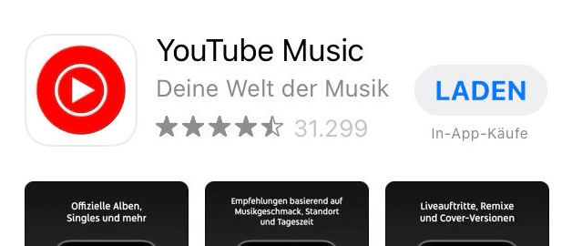 YouTube Music auf App Store