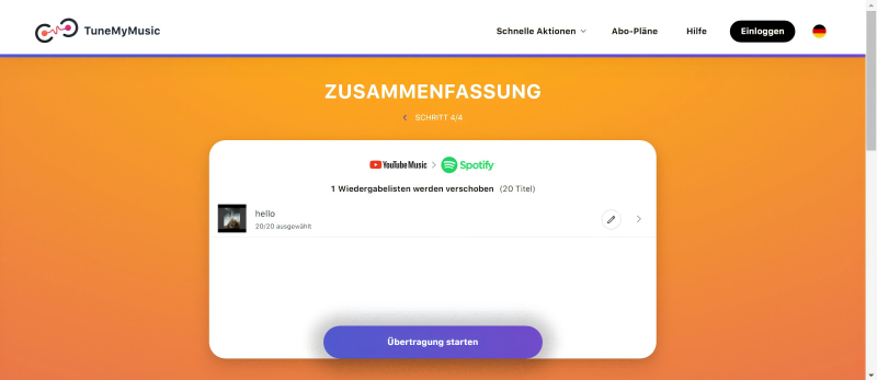 YouTube Music Playlist auf Spotify übertragen